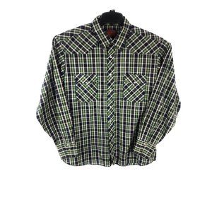 Rustler Men's XLT Long Sleeve Button Up Pearl Snap Multicolor Cotton Blend